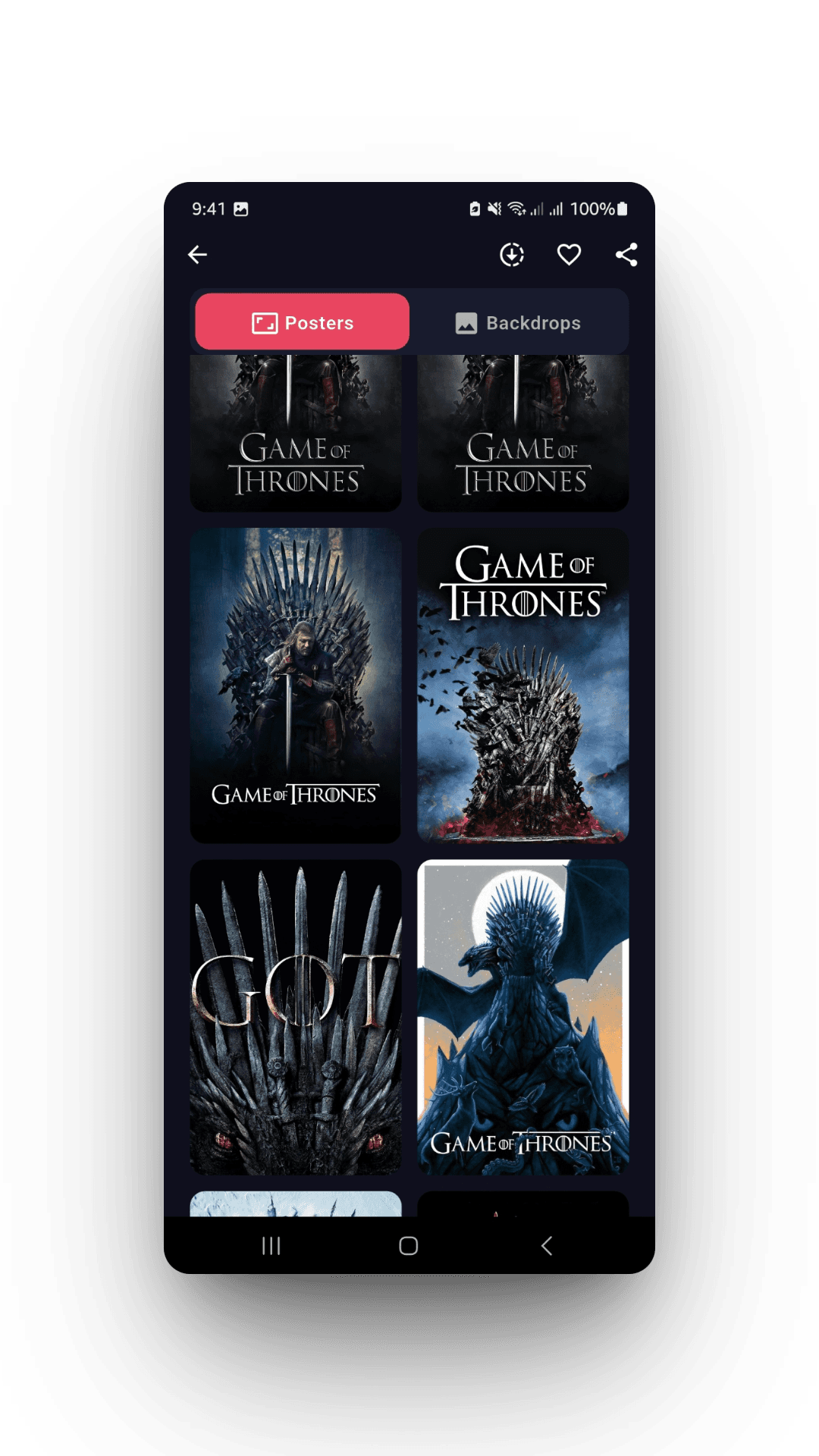 Posters gallery grid for Game of Thrones